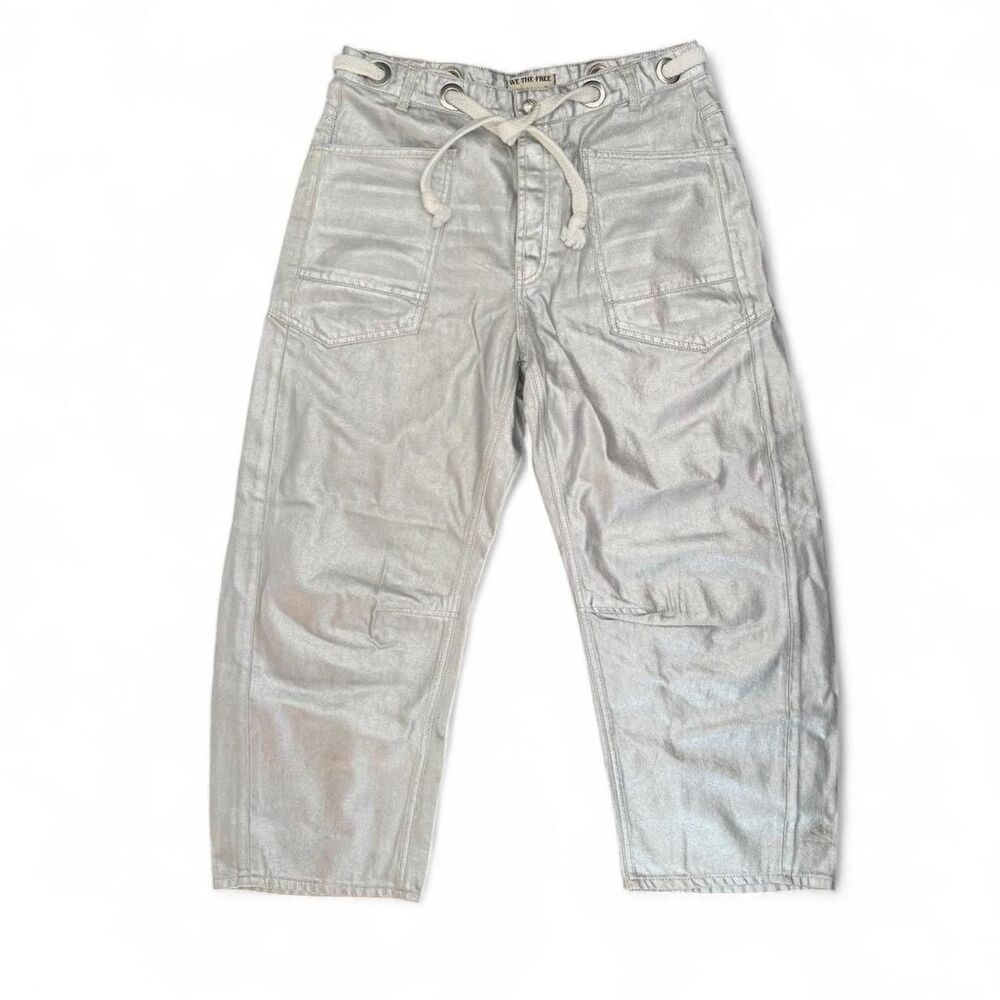 Free-people Women's Silver and Grey Trousers